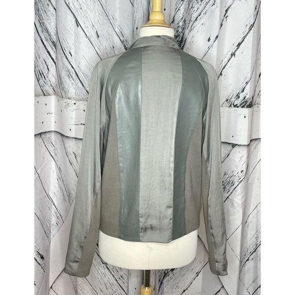 American Retro Aston Grey Leather Trim Jacket Size 40 - Picture 8 of 12